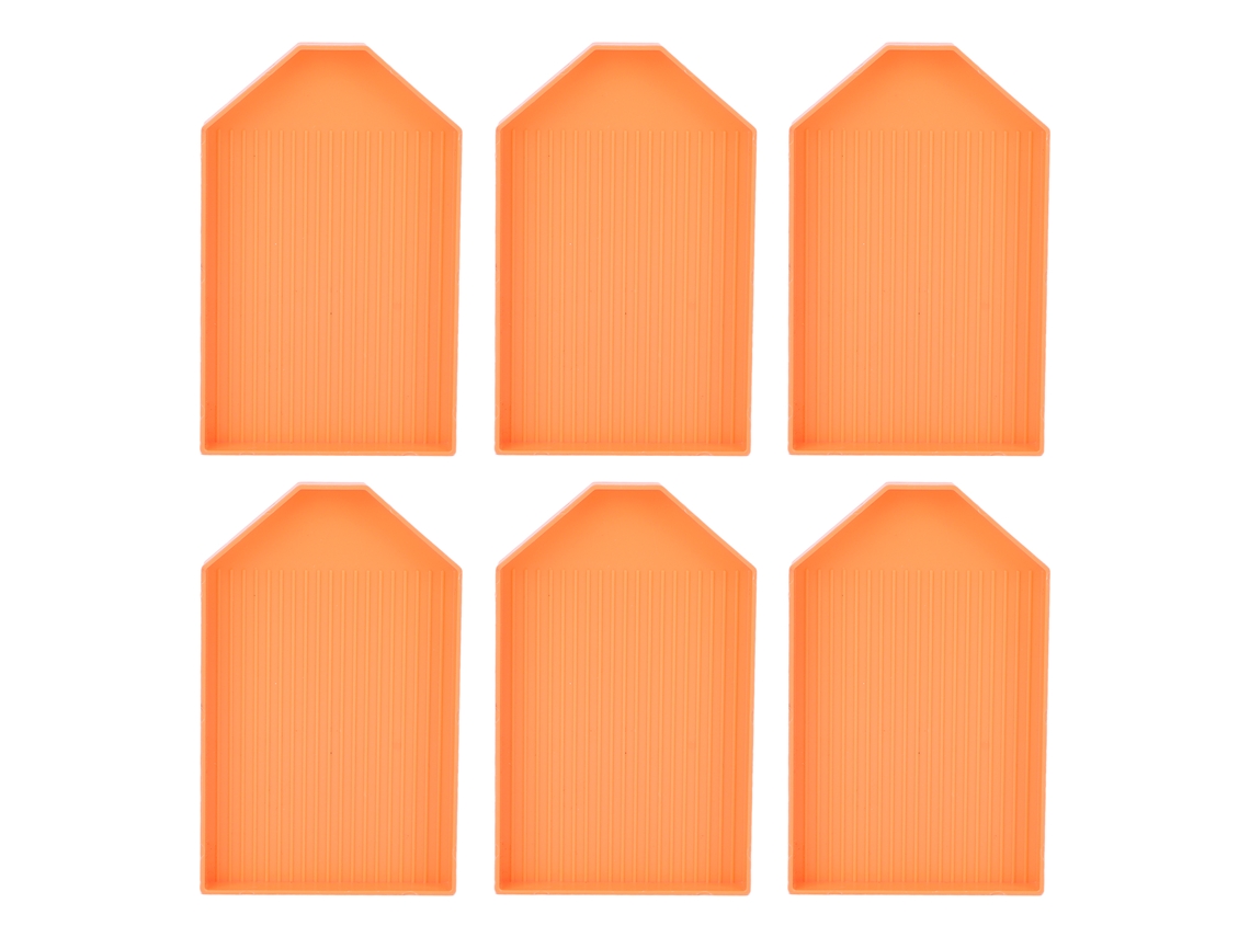 6pcs Pratos De Classificação De Contas Para Arte De Unhas E Pintura Com Strass 12.5x7.8cm