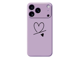 Capa Para Iphone 17 Pro Max Com Estampa De Coração - Roxa
