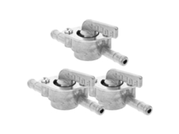 Conjunto De 3 Torneiras De Combustível Em Metal Prateado Com Interruptor Para Quadriciclos E Motos De Trilha.