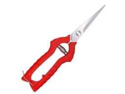 Tesoura De Poda Profissional 21cm, Lâmina 9.5cm, Peso 78.5g, Cabo Vermelho Ergonômico