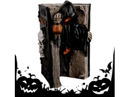Estátua De Esqueleto Lendo Para O Halloween - Escultura Decorativa |