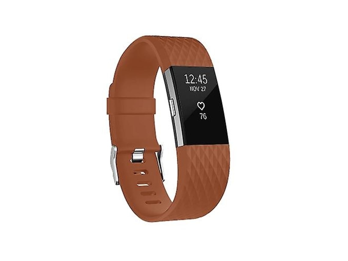 Lurelia Pulseira Esportiva Ajustável Com Padrão De Diamante, Compatível Fitbit Charge 2, Coffee