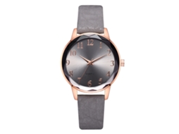 Relógio de Pulso Feminino Casual de Quartzo com Pulseira de Pu Cor Cinza