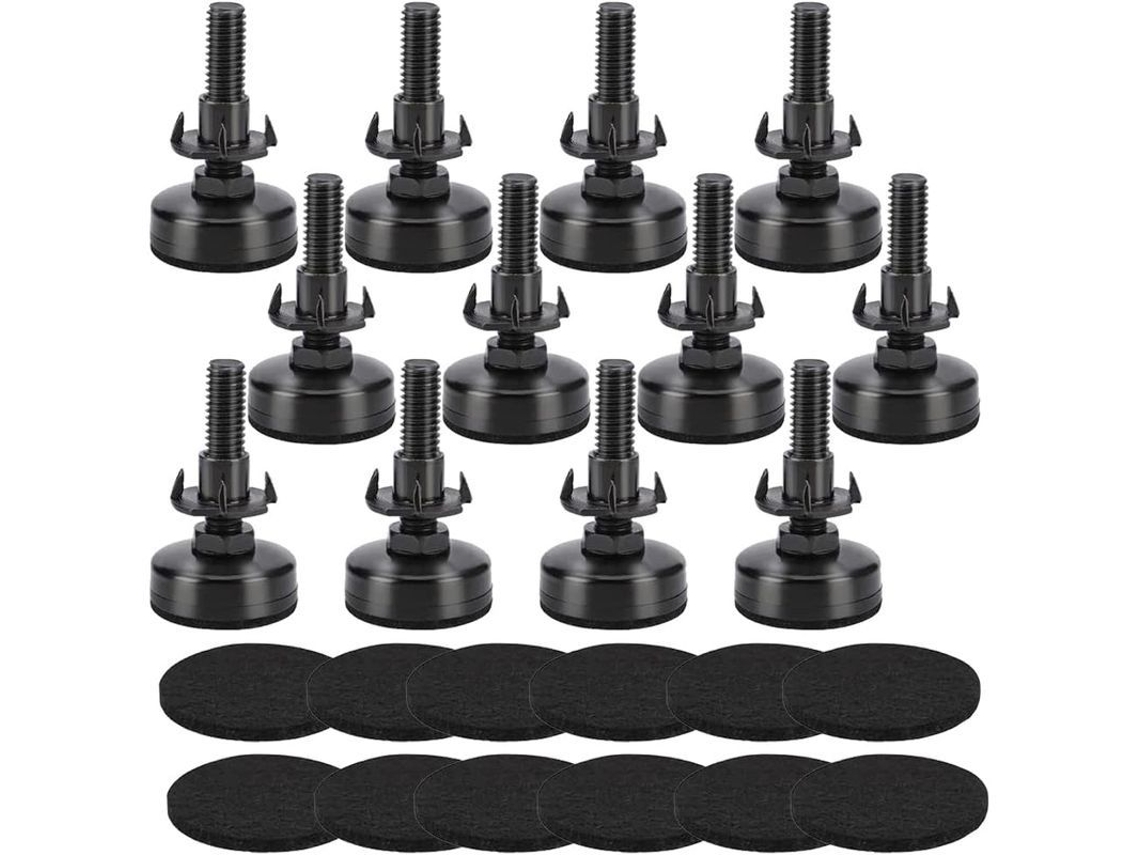 Piezas Ajustables de Altura para Móveis, 12 Pçs, Parafuso Grosso 3/8 16 | S/MARCA