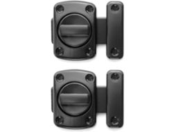 Conjunto de 2 Pestillos Rotatorios para Puertas, Seguridad Antirrobo, Acero Zinc, Negro, para Baños Ventanas Garajes Graneros
