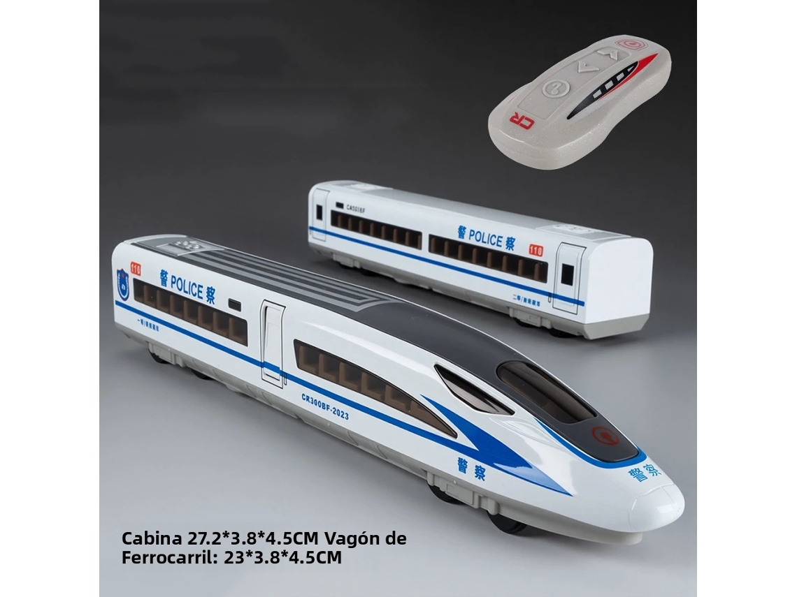 (versão 2 Com Controle Remoto, Azul) Modelo De Trem De Alta Velocidade Em Escala 11:60, Com Luzes E Efeitos Sonoros, Feito De Metal.