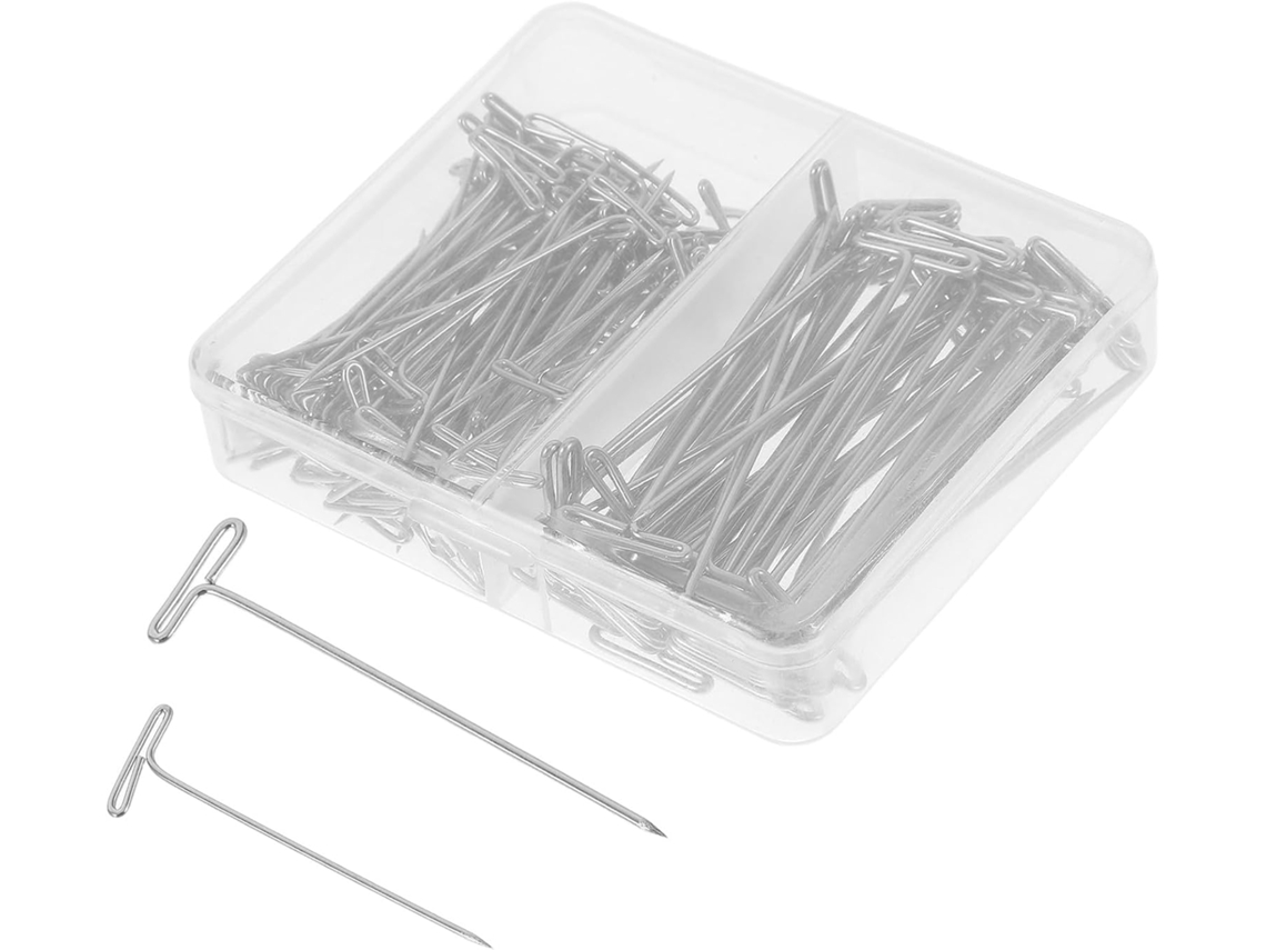 Conjunto De 150 Alfinetes Em T Aço Inoxidável Com Design Simples, Caixa Plástica Fixadores Para Artesanato, Escritório E
