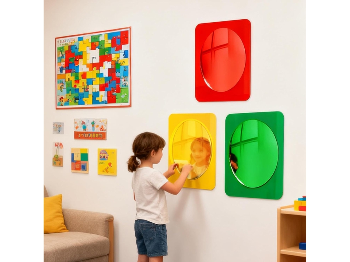Conjunto Genérico De 3 Espelhos Sensoriais De Bolhas, 25, 4 X 25, 4 Cm 25,4 Acrílico