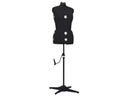 Vidaxl Manequim Feminino Ajustável Tamanho M 40-46 Preto