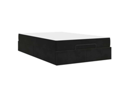 Conjunto 2 Cama Moderna Vidaxl Preto Veludo (120 X 200 Cm)