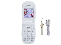 Telefone Flip Mini Para Crianças Com Dual Chip E Standby 1.44 Polegadas Branco 32mb+32mb