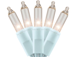 Rebe luces de Navidad Claras Con Cable Blanco 2 Hileras 21 Pies 100 Lámparas Incandescentes Ul Certificadas