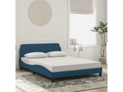 Vidaxl Cama Com Colchão Dover 120x200 Cm Veludo Azul