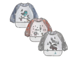 3pcs Babador De Bebê Impermeável Com Mangas, Babador Lavável