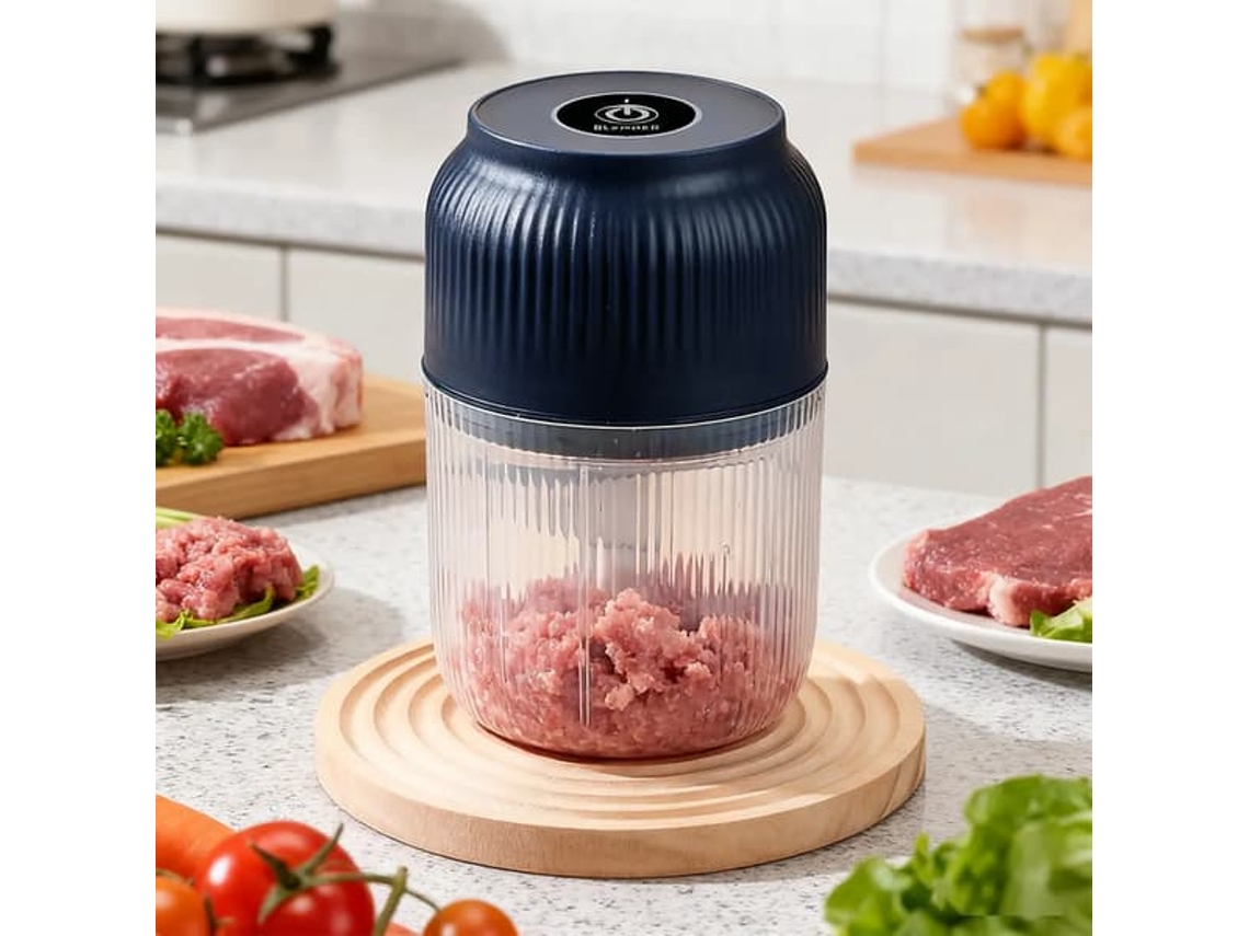 Picador De Alho Elétrico Portátil, 300 Ml, 4 Lâminas, Para Legumes, Cebola