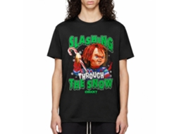 Rockinstone Chucky Slashing Through The Snow Black T-shirt Size:m