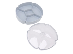Travessa de Petiscos S/MARCA redonda de plástico com 5 compartimentos para frutas, nozes, doces, azul