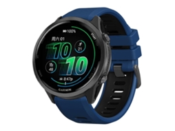 Bracelete para Garmin Forerunner 970 Silicone Bicolor Fivela de Aço Preta Azul Royal e Preto XIAOMOYU