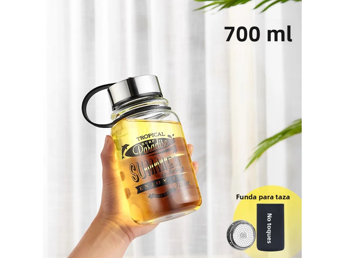 Garrafa de Água de Vidro , Grande Capacidade, À Prova de Vazamentos, Portátil. MDUG (700ml)