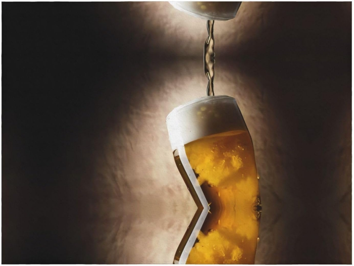 Colcha de Flanela com Estampa Copo Cerveja Manta Macia e Quente para Sofá Quarto 127 X 101 6 Cm, Macio, Quen
