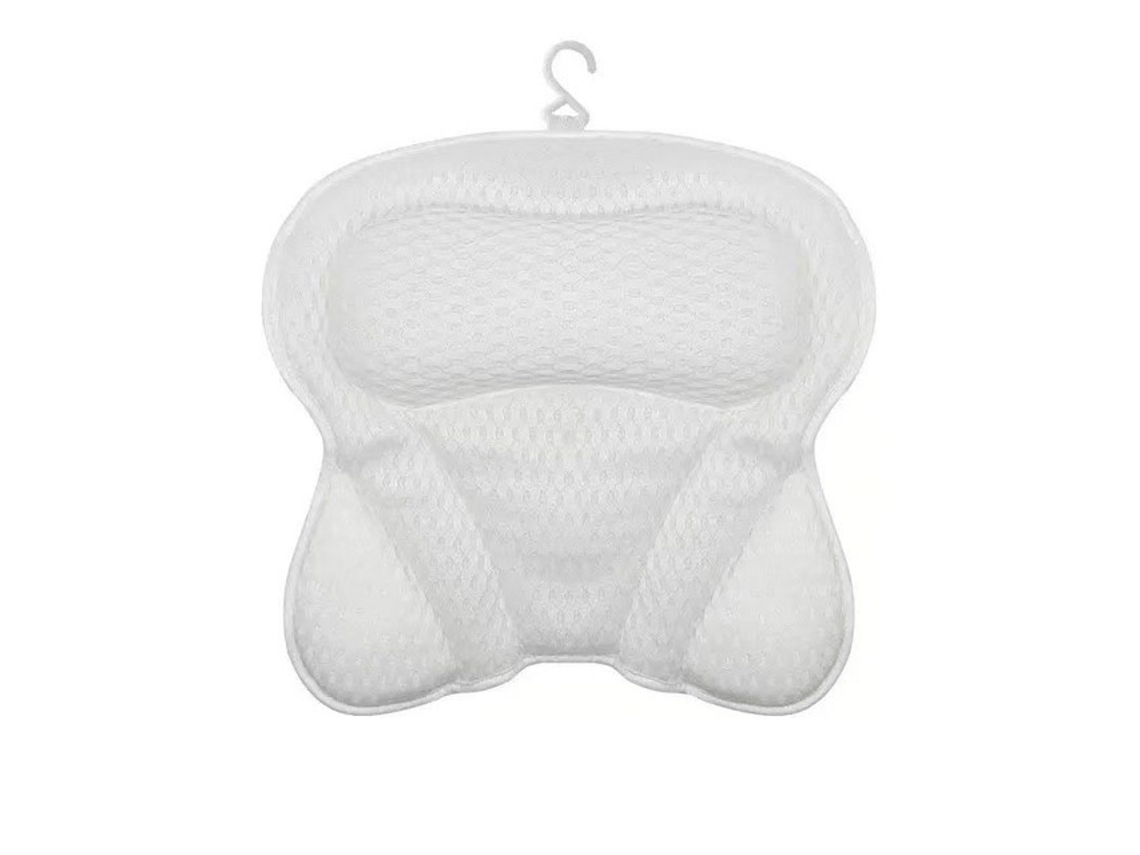 Almofada Banheira Cabeça/pescoço/costas – Com Ventosas – Mesh – Poliéster – Branco
