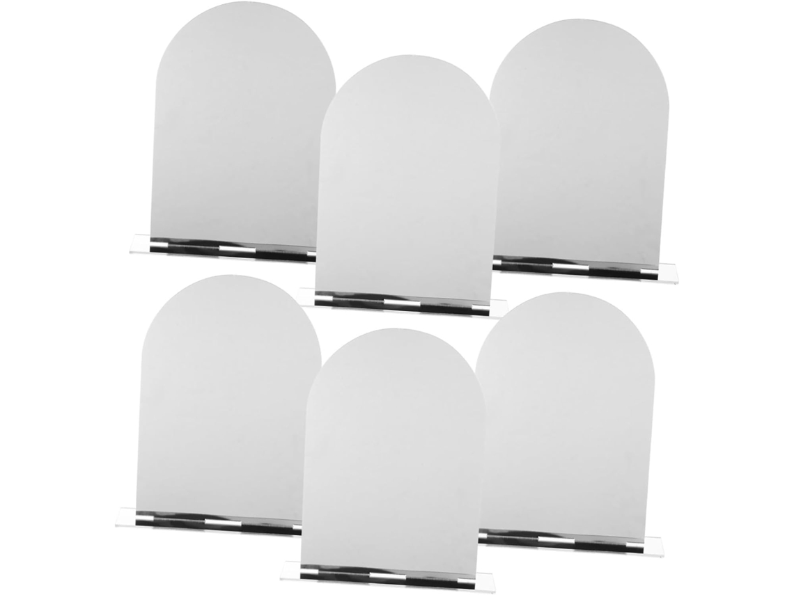 Conjunto Garneck de 6 Painéis Mesa em Acrílico com Suportes para Recepção Casamento Moderna. Decoração Sem Det