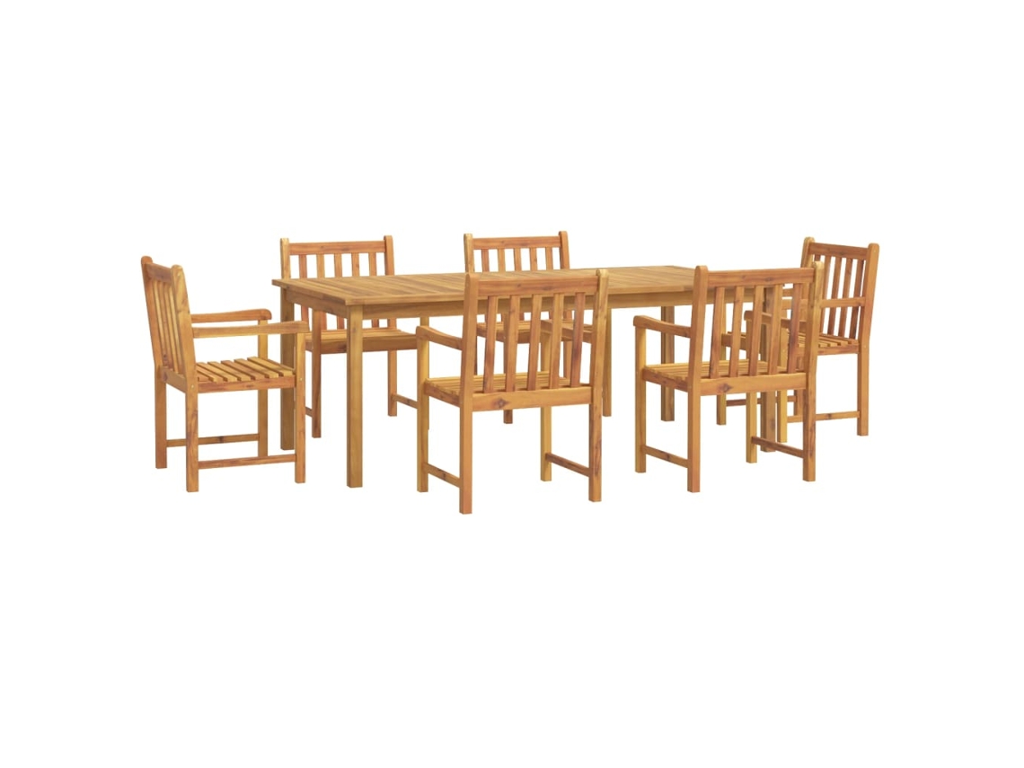 Conjunto de 7 Jantar para Jardim Madeira de Acácia Maciça MAISON EXCLUSIVE