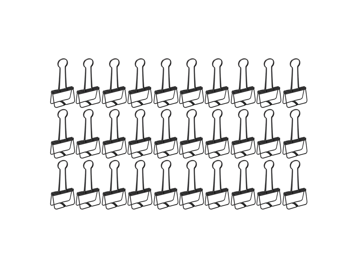 30 Clips de Cabo de 2 Polegadas Clips de Pasta com Furos Resistentes para Notas, Papéis, Bilhetes Preto