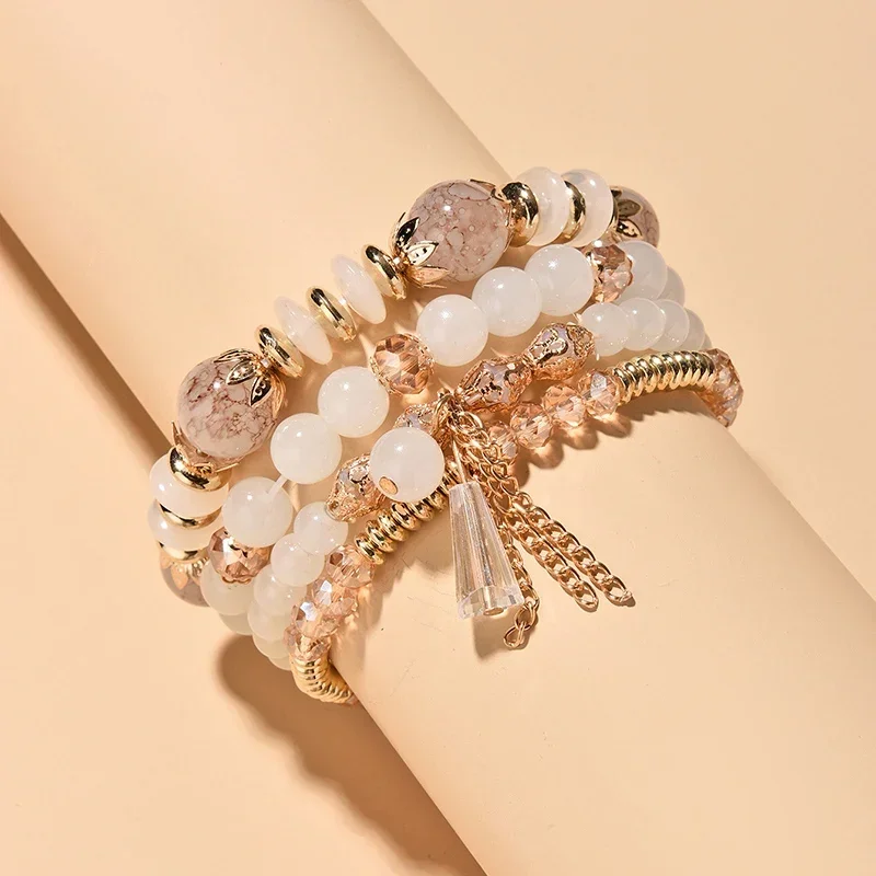 Conjunto De Pulseiras De Contas Empilháveis Estilo Simi