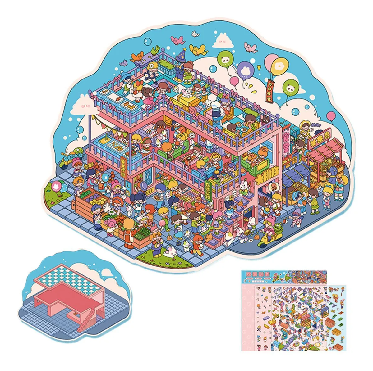 Conjunto de adesivos de cenas em miniatura Vayotoy