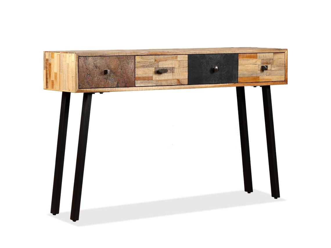 Vidaxl Mesa Consola Teca Reciclada Maciça 120x30x76 Cm