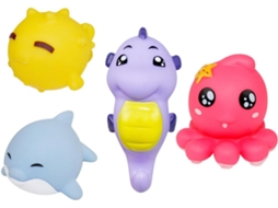 Conjunto de 4 Brinquedos de Banho para Meninos e Meninas Brinquedos de Animais para o Chuveiro Brinquedos CHABERLU