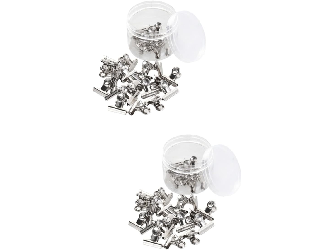Conjunto Tofficu com 60 clipes de mesa de metal com design e alta capacidade de fixação para uso diário.