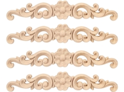 Apliques De Madeira Artesanais Esculpidos Com Design Floral Para Projetos Faça Você Mesmo, 16cm 6, 3 Polegadas, Sem