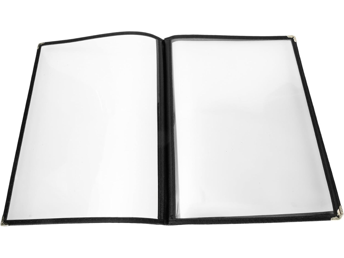 Capa Para Cardápio De Restaurante Unomor A4 Em Pvc Transparente, Com Compartimento Para 4 Páginas Lista De Preços