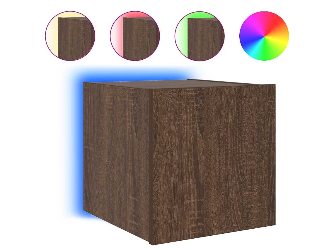 Móbile de Parede MAISON EXCLUSIVE Carvalho Castanho com Luzes Led (30,5x35x30 cm)