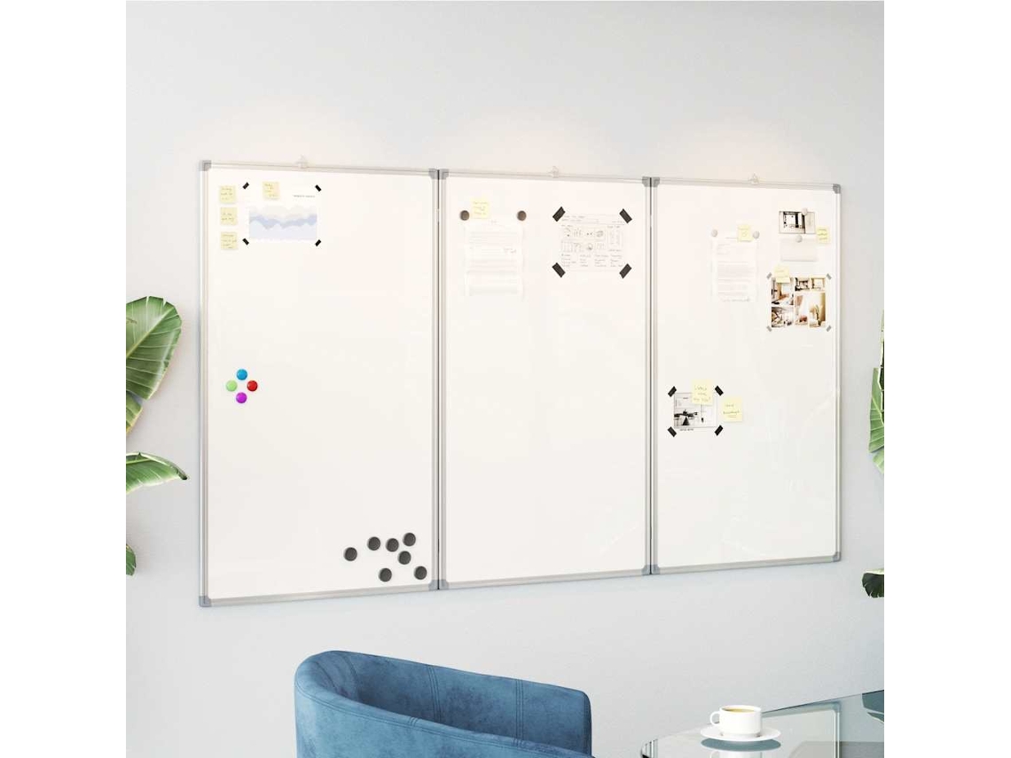 Vidaxl Quadro Branco Magnético Dobrável 150x80x1,7 Cm Alumínio