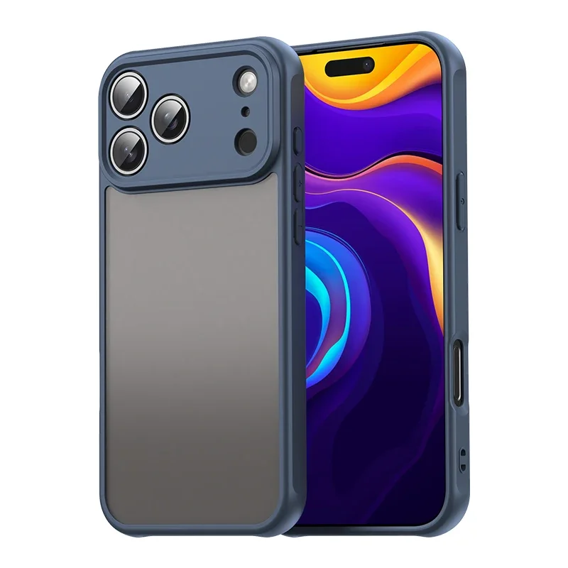 (azul, Iphone 12 Pro Max) Capa Premium Fosca Transparente Com Proteção Para Câmera
