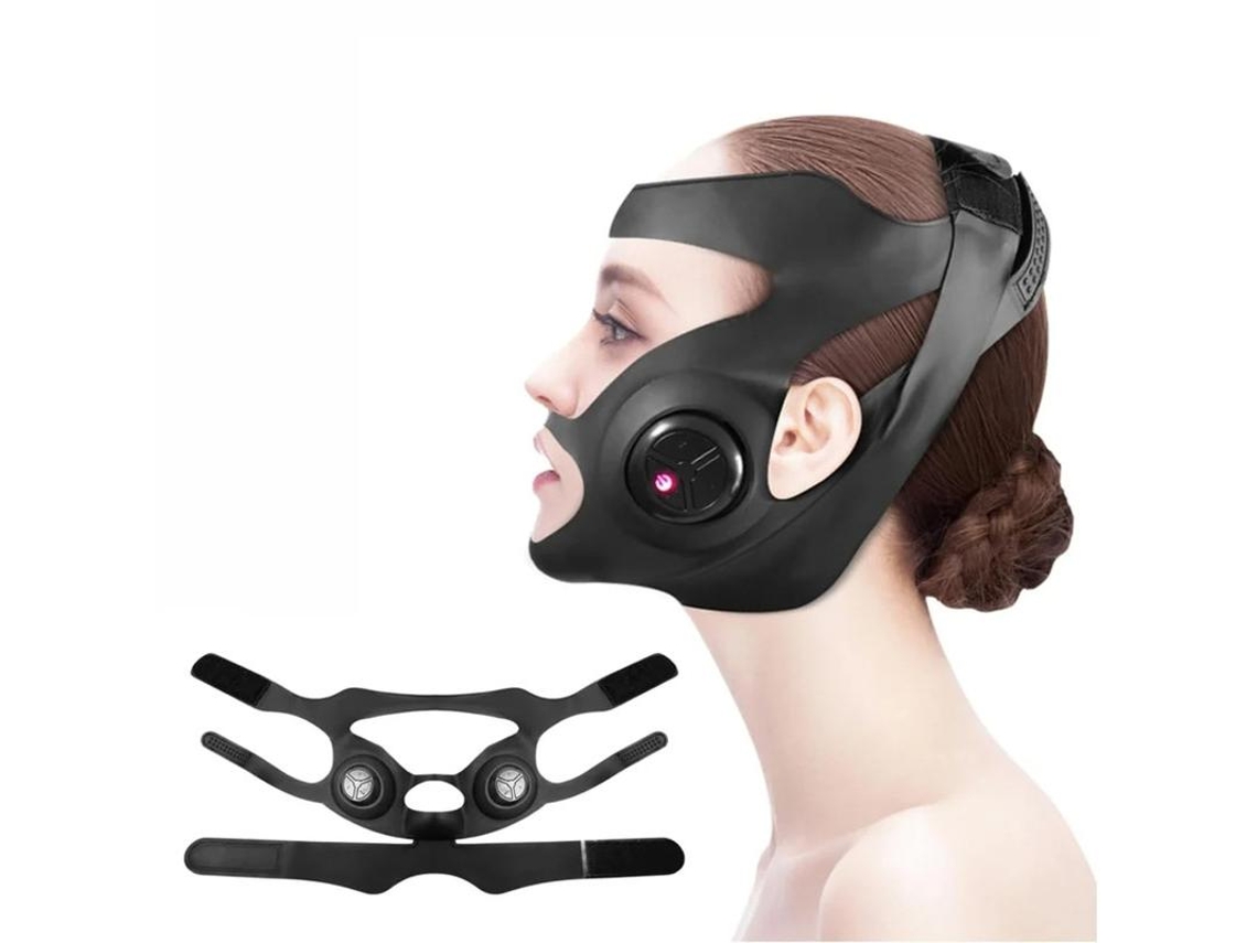 Cinto De Levantamento Facial Line Com Massageador De Controle Remoto Massagem Facial Redutor De Queixo Duplo E Cinto Relaxante Preto Yizhood