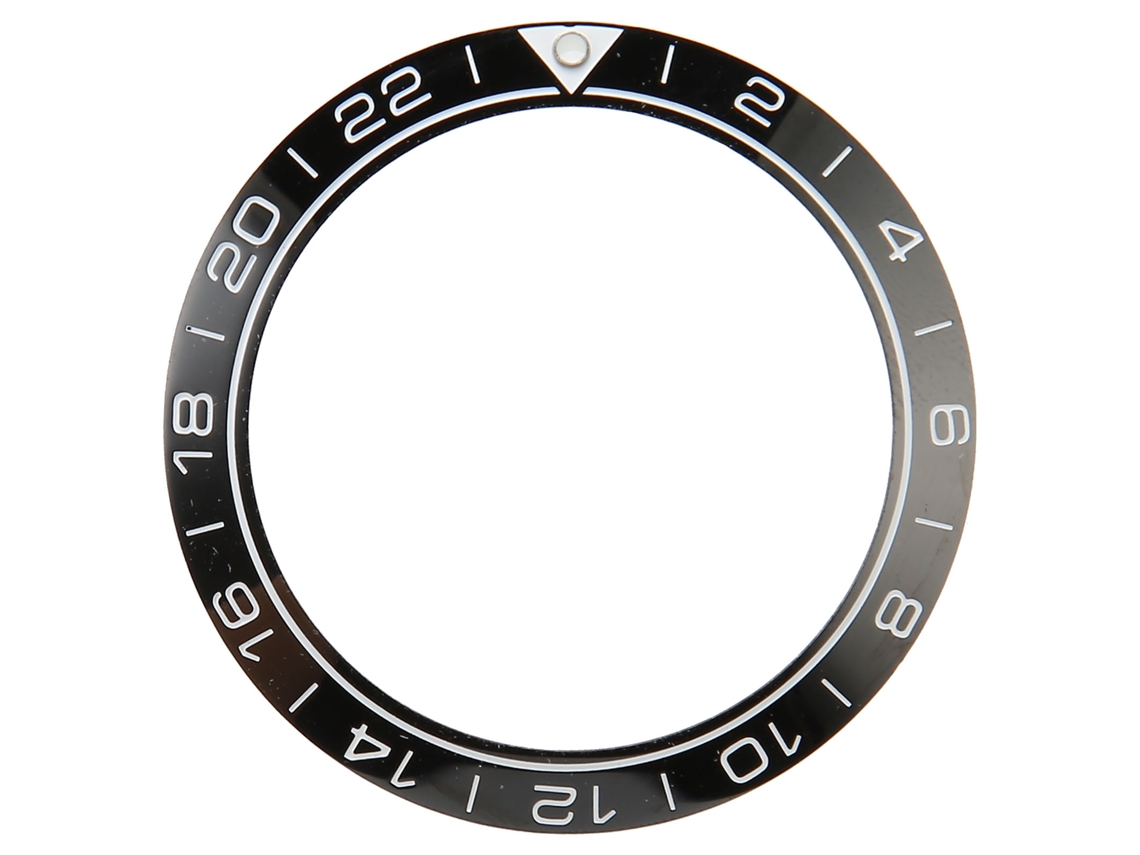 Insert de Bexiga de Relógio Cerâmica 41.5mm Anel de Reparo com Dígitos Brancos Base Preta