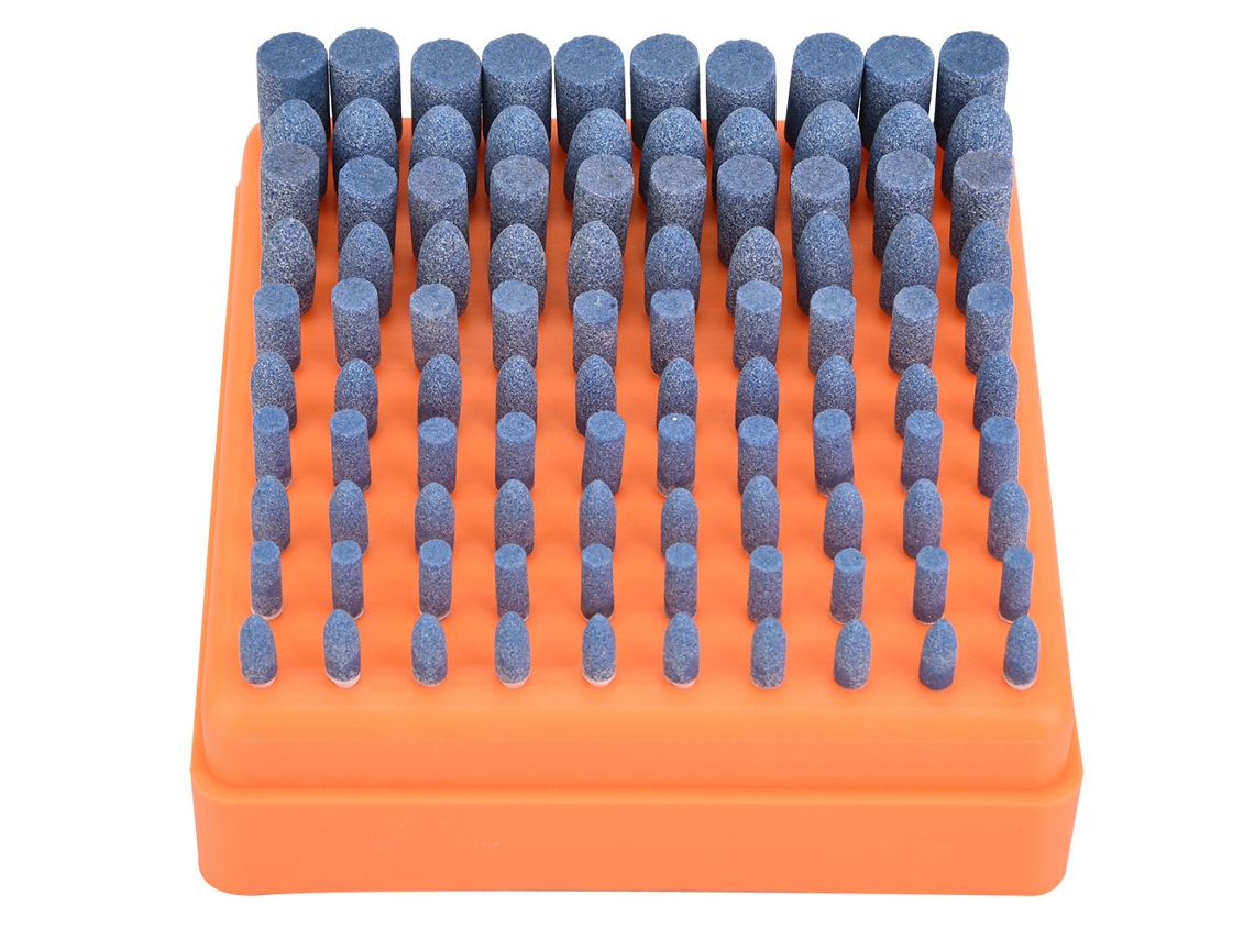 100 Peças De Cabeça De Pedra Polida, Roda De Lixa, Broca Para Misturador, Cabo Azul, Diâmetro 3mm