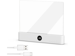 Luminária De Leitura Led Inteligente Recarregável, 1200mah, Luminária Plana Com 3 Cores E Controle De Brilho, Luminária