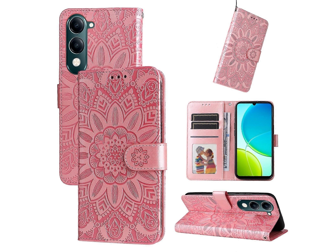 Capa De Celular De Couro Com Estampa De Girassol