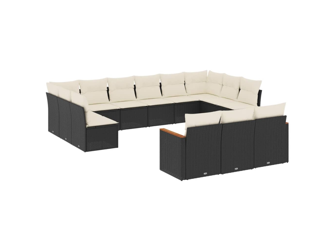 Garden Sofa Set, Garden Sofa Sets Vidaxl Preto Rattan / Vime (n/a)