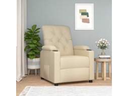 Vidaxl Poltrona Reclinável Tecido Cor Creme