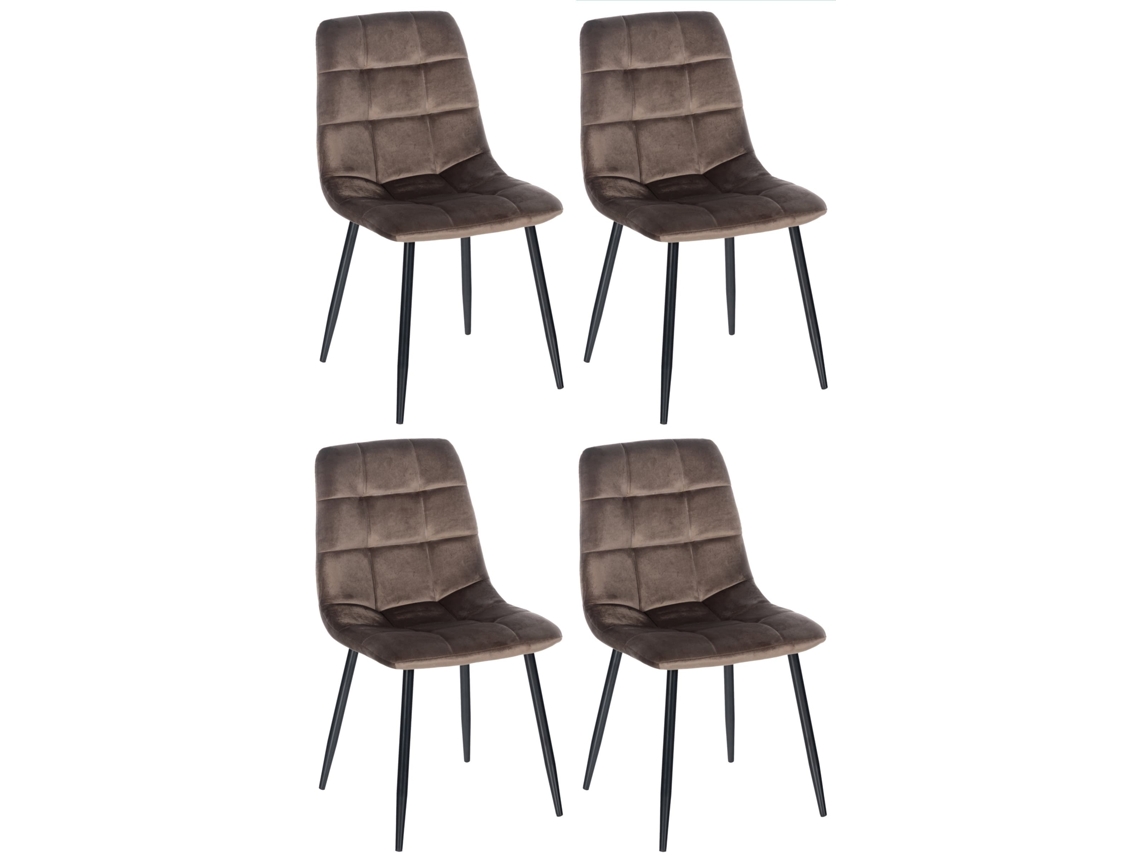 Conjunto de 4 cadeiras de jantar Antibes marrom CLP
