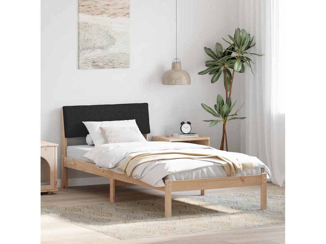 Vidaxl Estrutura Da Cama Com Cabeceira Castanho E Preto 90 X 190 Cm