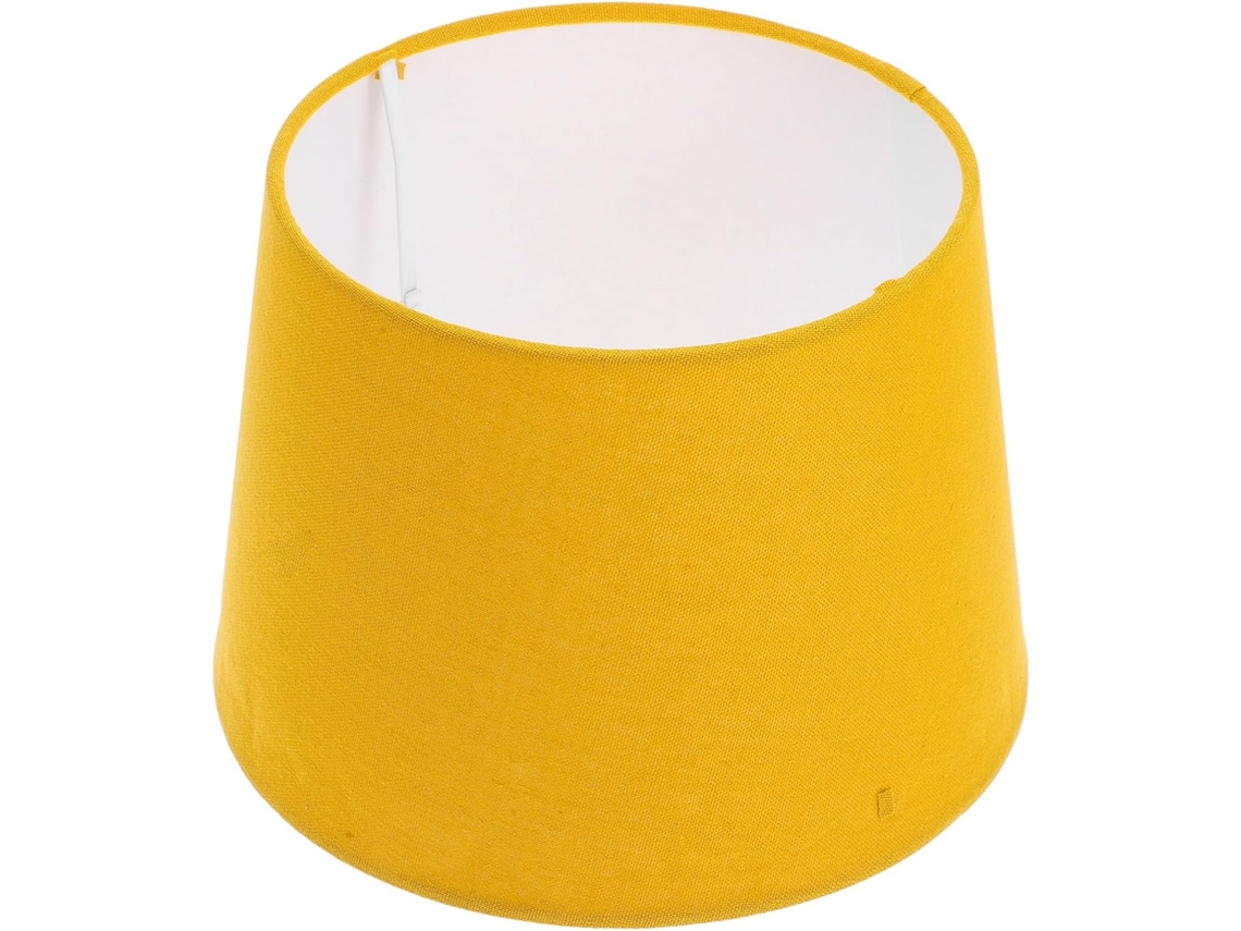 Abajur De Mesa E27/e14, Amarelo, Em Tecido E Metal.