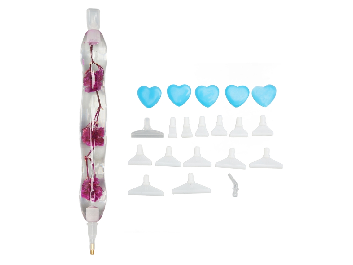 Caneta de Arte de Strass LAXISCREED 15.8cm Flor Roxa