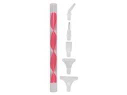 Caneta De Diamante Para Pintura Com 5 Pontas De Reposição Pen Head Para Arte De Unhas - Vermelha